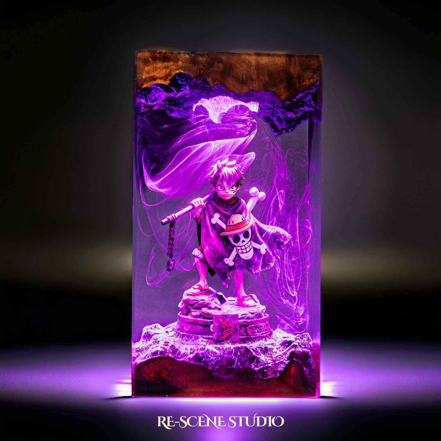 Luffy Resin Lamp V7 — Detailed Display | Premium 3D Resin Diorama with RGB Color-Changing Light