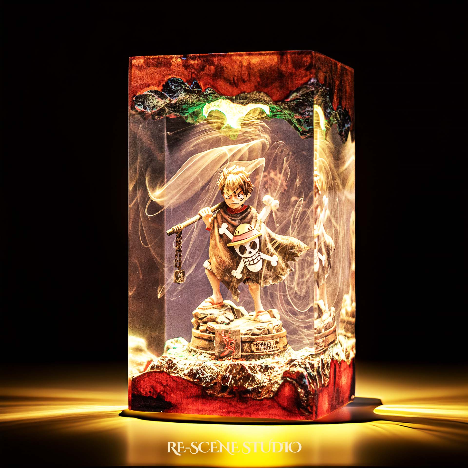 Luffy Resin Lamp V7 — Display Setup | Artisan Resin Art Lamp, Ambient Light for Home or Office