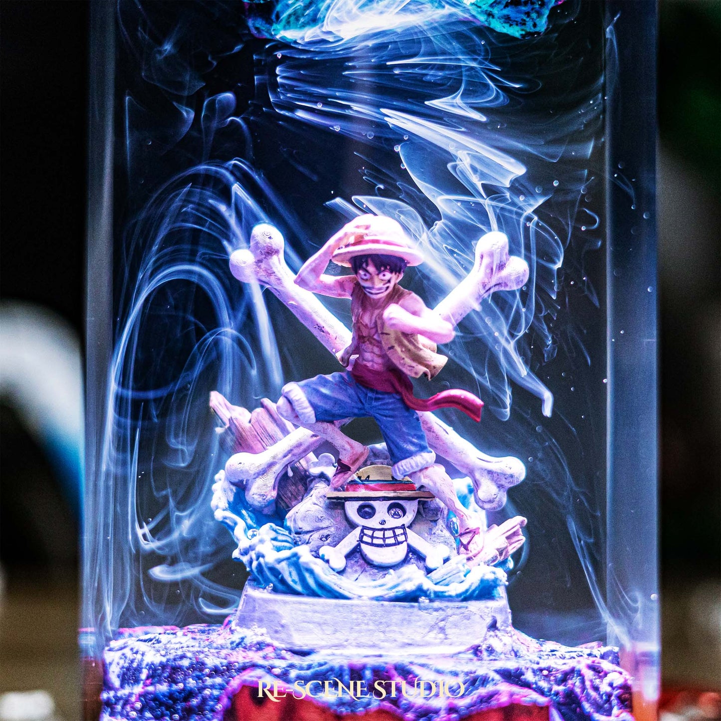 Luffy Resin Lamp V8 — Handcrafted Epoxy Resin LED Lamp | Unique Ambient Decor & Collector's Gift