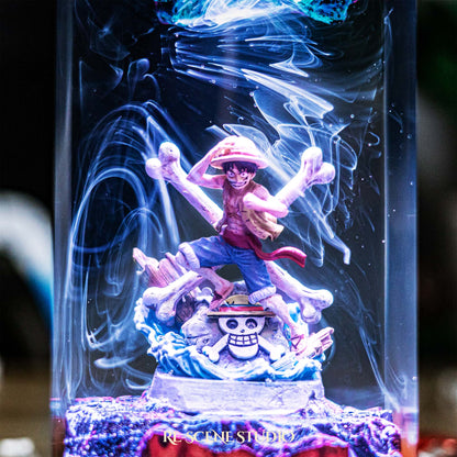 Luffy Resin Lamp V8 — Handcrafted Epoxy Resin LED Lamp | Unique Ambient Decor & Collector's Gift