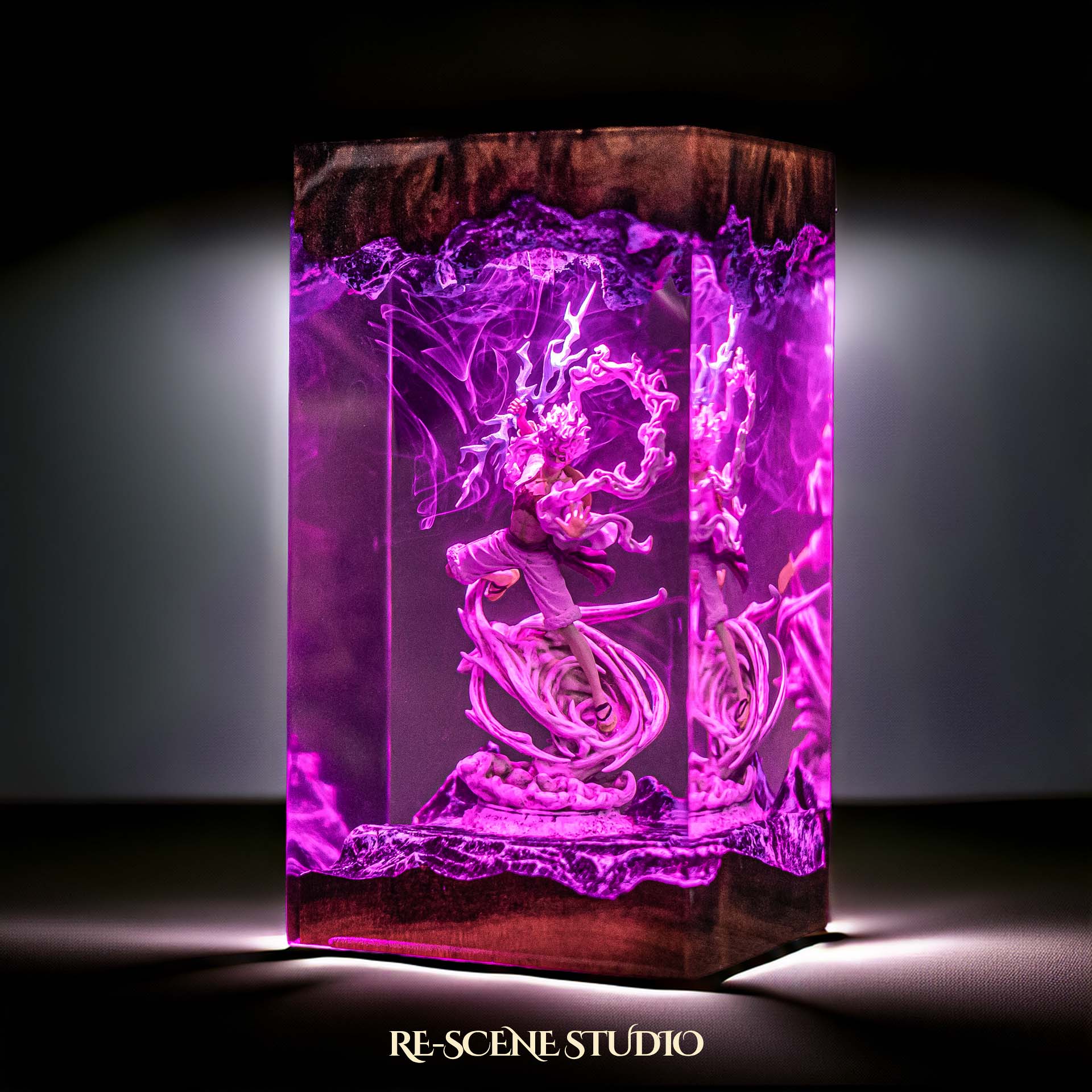 Luffy Resin Lamp V6 — Detailed Display | Premium 3D Resin Diorama with RGB Color-Changing Light