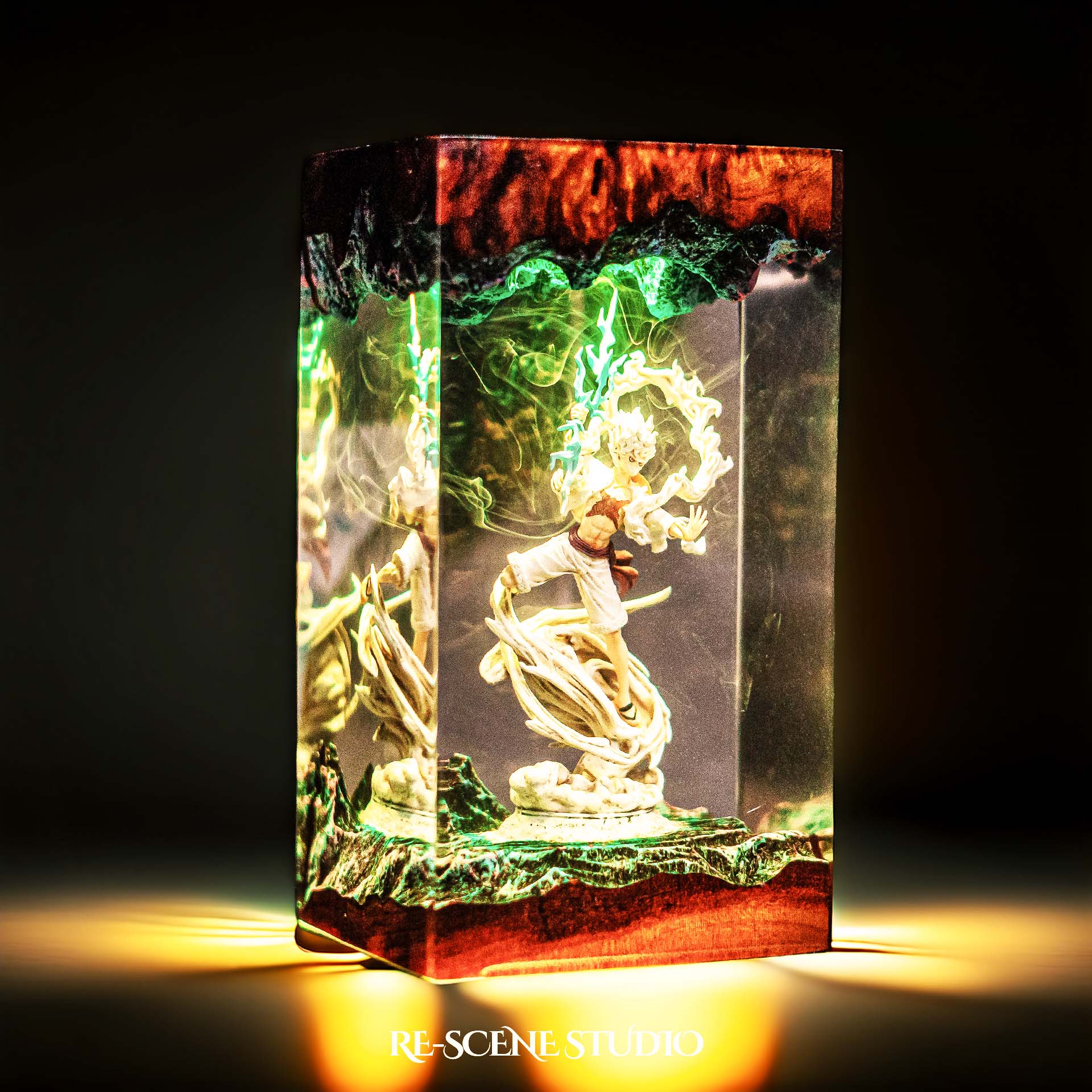 Luffy Resin Lamp V6 — Side Profile View | Handmade Pop-Culture Resin Art, Perfect Themed Gift
