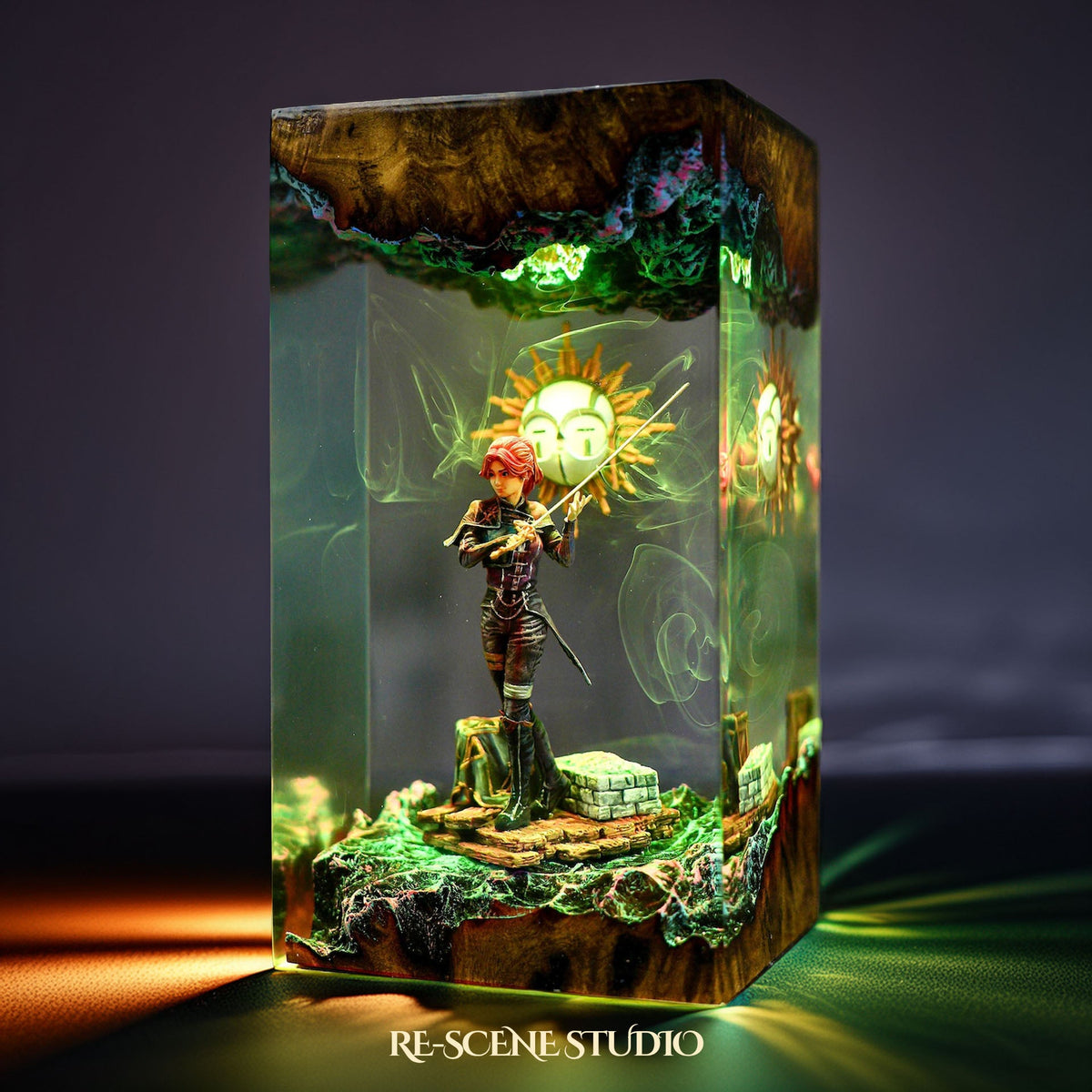 Maelle Resin Lamp, handcrafted epoxy resin LED lamp