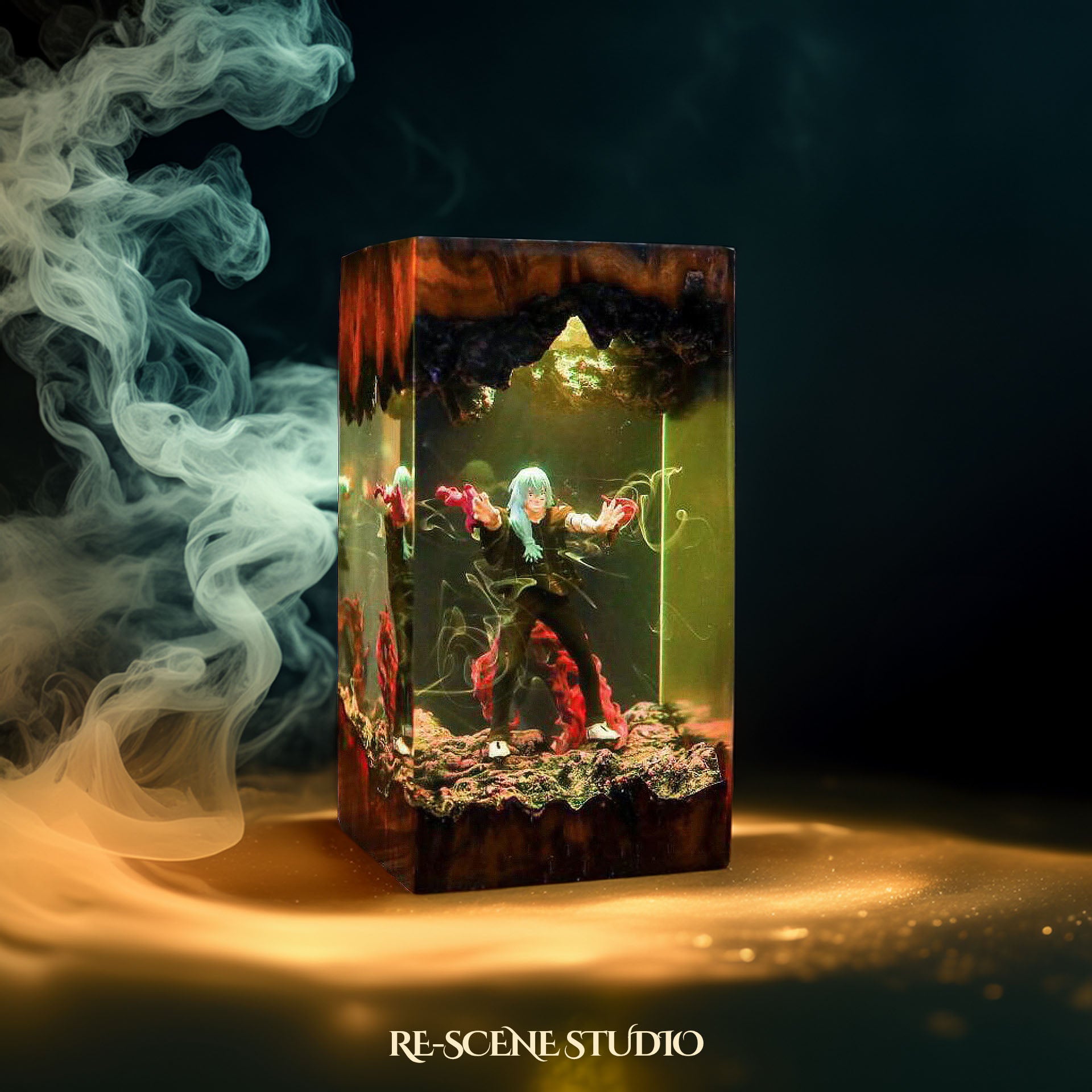 Mahito Resin Lamp - Jujutsu Kaisen Multicolor / Size M: 7 x 13 x 7 (cm) – Handmade Epoxy Resin Lamp by Rescene Studio | Rescene Studio
