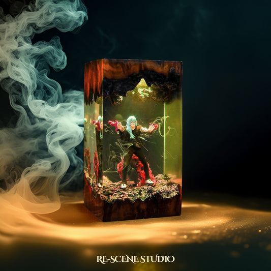 Mahito Resin Lamp, handcrafted epoxy resin LED lamp