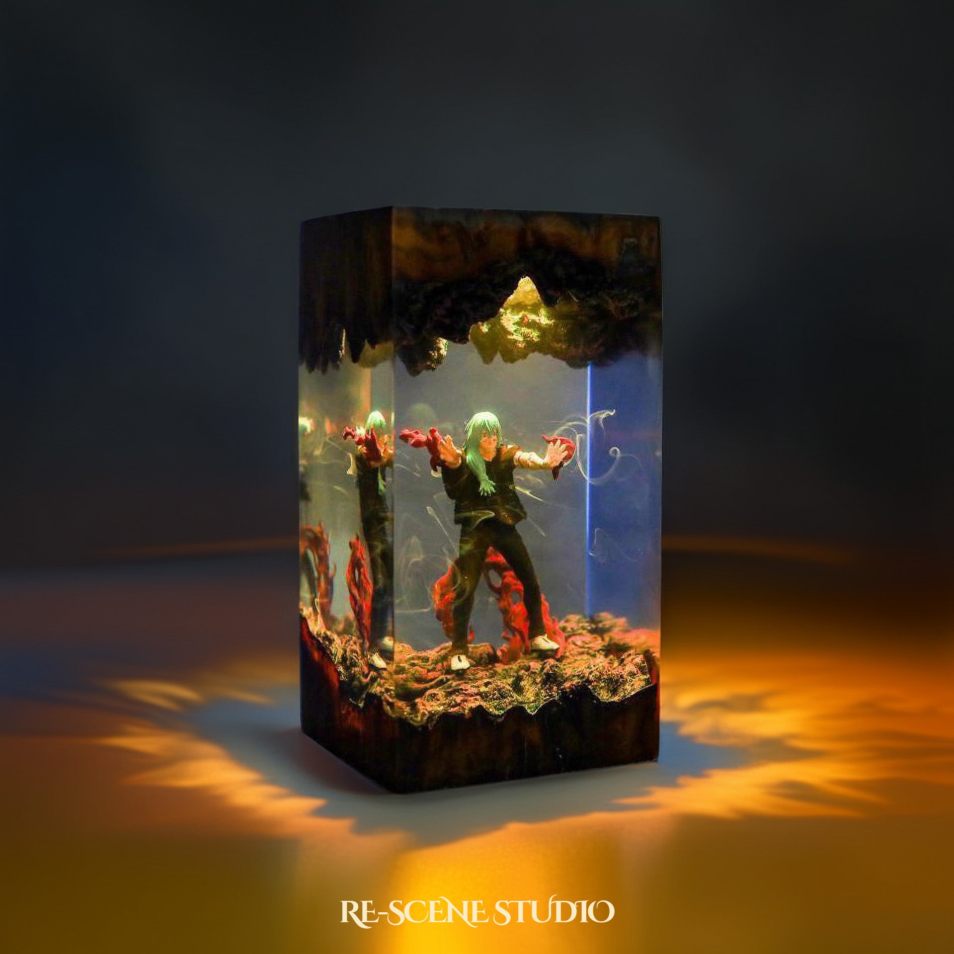 Mahito Resin Lamp - Jujutsu Kaisen Multicolor / Size M: 7 x 13 x 7 (cm) – Handmade Epoxy Resin Lamp by Rescene Studio | Rescene Studio