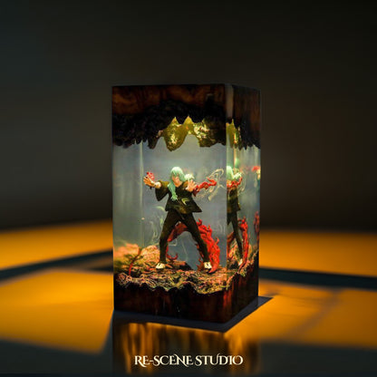 Mahito Resin Lamp - Jujutsu Kaisen Multicolor / Size M: 7 x 13 x 7 (cm) – Handmade Resin Lamp by Rescene Studio | Rescene Studio