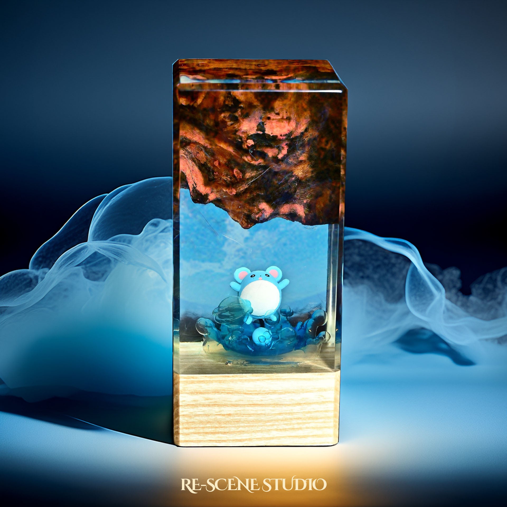 Marill Resin Epoxy Lamp Multicolor / Size XL: 16 x 7 x 7 (cm) – Handmade Epoxy Resin Lamp by Rescene Studio | Rescene Studio