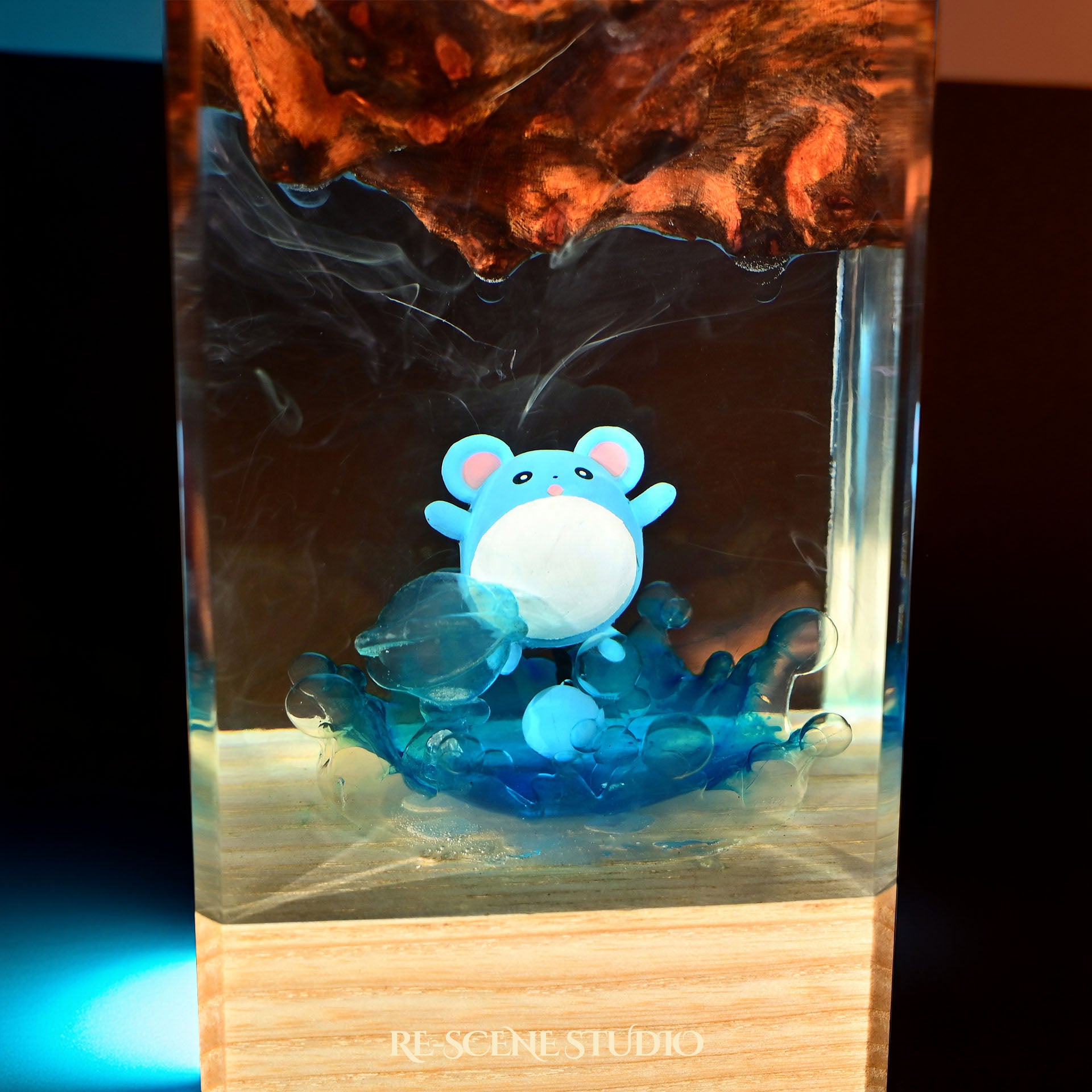 Marill Resin Epoxy Lamp Multicolor / Size XL: 16 x 7 x 7 (cm) – Handmade Epoxy Resin Lamp by Rescene Studio | Rescene Studio