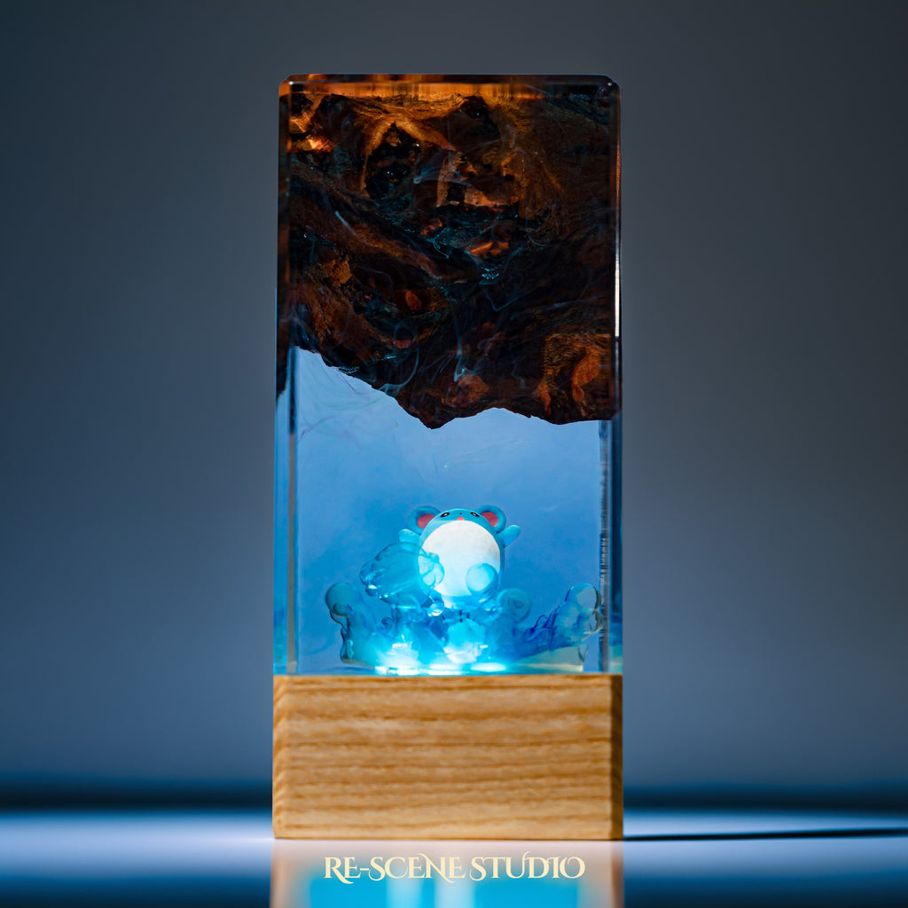 Marill Resin Epoxy Lamp Multicolor / Size XL: 16 x 7 x 7 (cm) – Handmade Epoxy Resin Lamp by Rescene Studio | Rescene Studio