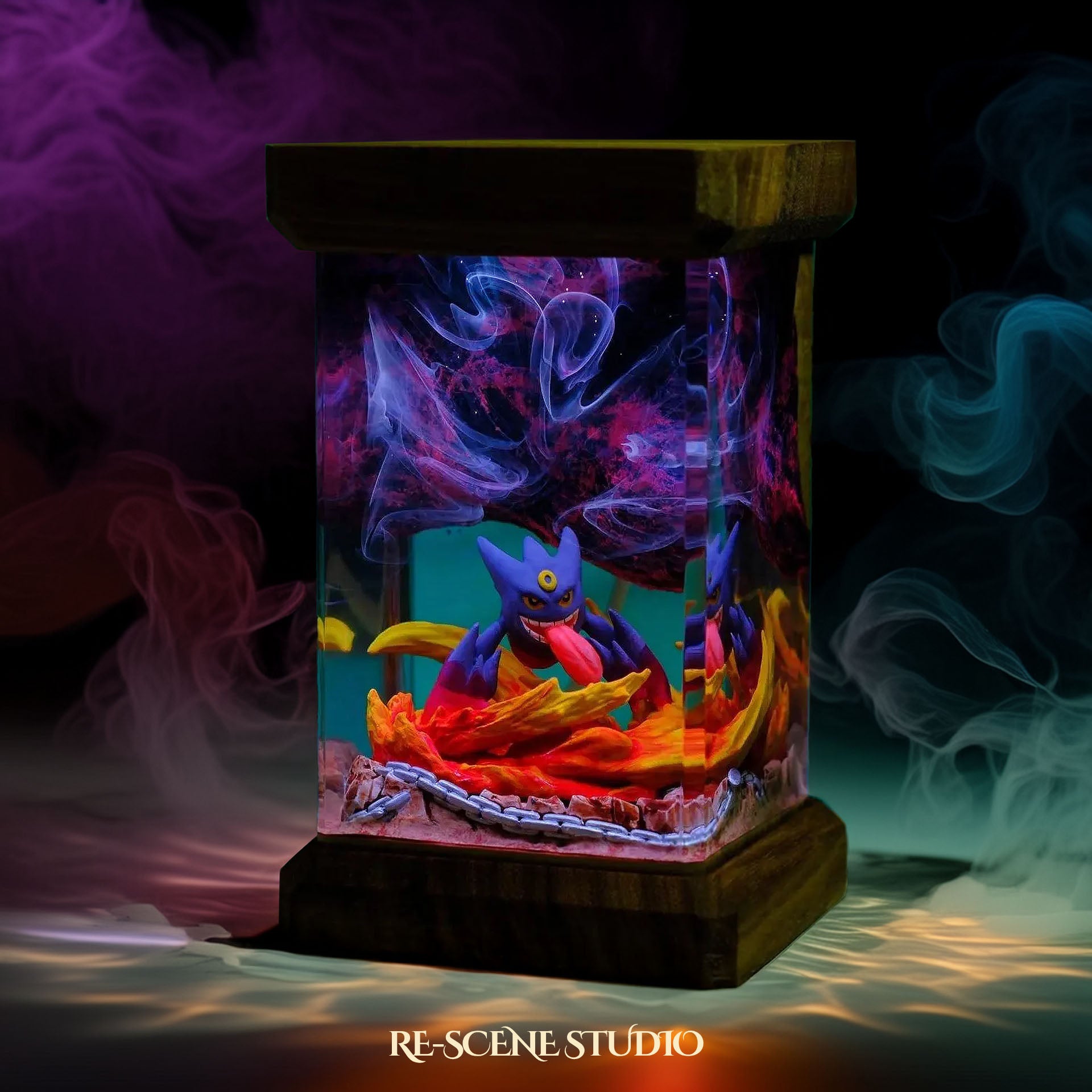 Mega Gengar Resin Epoxy Lamp Multicolor / Size M: 6 x 6 x 12 (cm) – Handmade Epoxy Resin Lamp by Rescene Studio | Rescene Studio