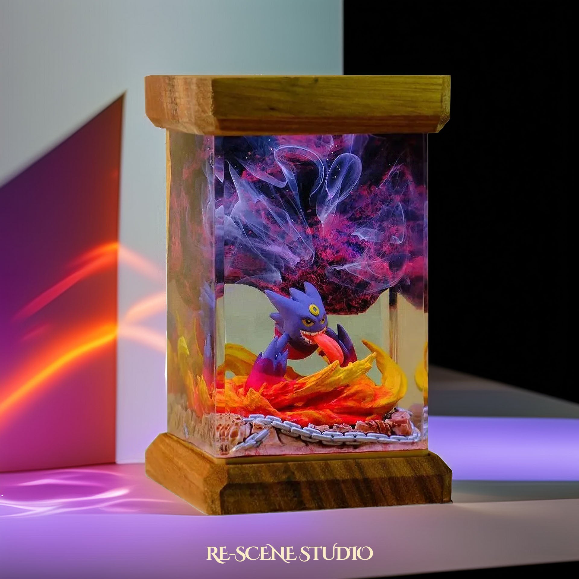 Mega Gengar Resin Epoxy Lamp Multicolor / Size M: 6 x 6 x 12 (cm) – Handmade Epoxy Resin Lamp by Rescene Studio | Rescene Studio