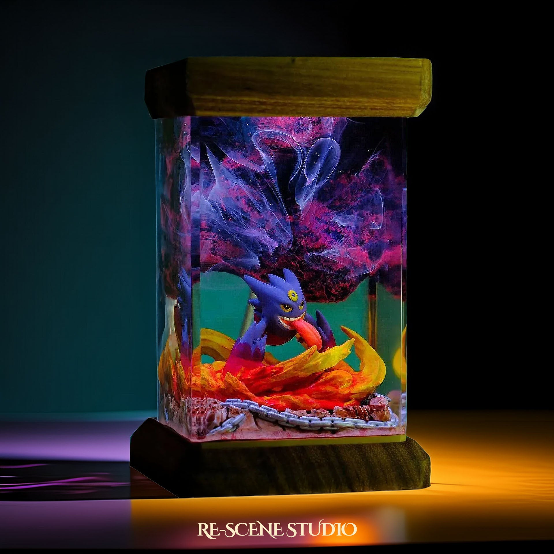 Mega Gengar Resin Epoxy Lamp Multicolor / Size M: 6 x 6 x 12 (cm) – Handmade Epoxy Resin Lamp by Rescene Studio | Rescene Studio
