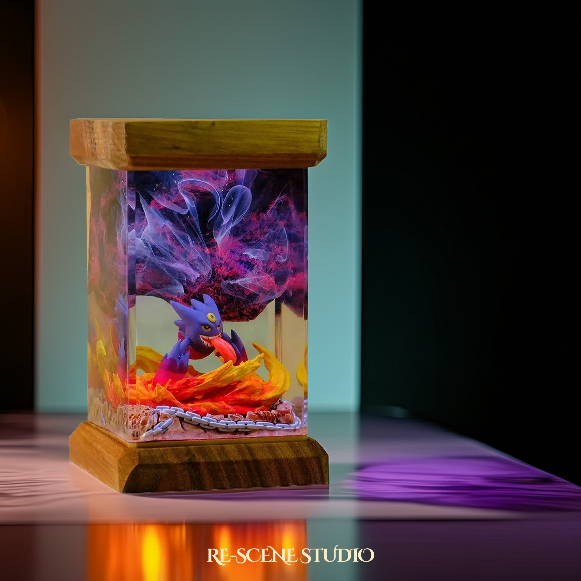 Mega Gengar Resin Epoxy Lamp Multicolor / Size M: 6 x 6 x 12 (cm) – Handmade Epoxy Resin Lamp by Rescene Studio | Rescene Studio