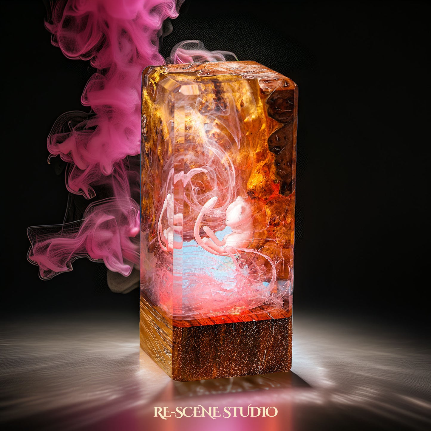 Mew Resin Epoxy Lamp Multicolor / Size XL: 16 x 7 x 7 (cm) – Handmade Resin Lamp by Rescene Studio | Rescene Studio