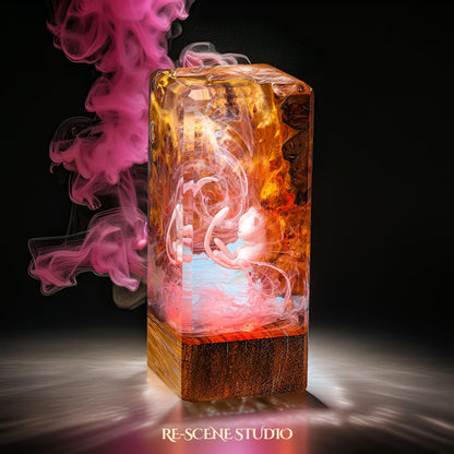 Mew Resin Epoxy Lamp Multicolor / Size XL: 16 x 7 x 7 (cm) – Handmade Resin Lamp by Rescene Studio | Rescene Studio