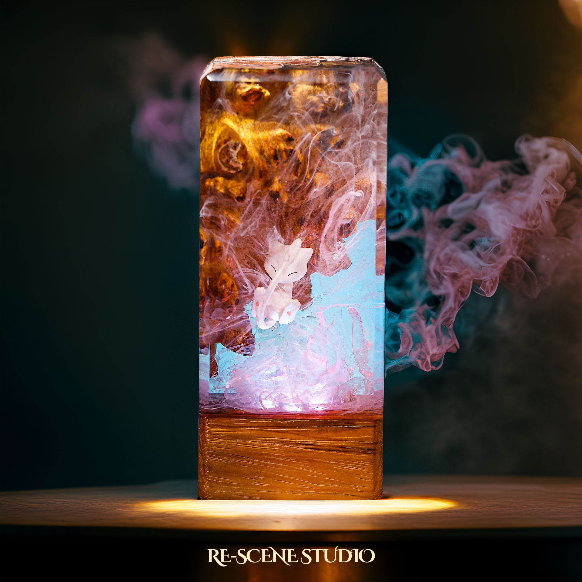 Mew Resin Epoxy Lamp Multicolor / Size XL: 16 x 7 x 7 (cm) – Handmade Epoxy Resin Lamp by Rescene Studio | Rescene Studio