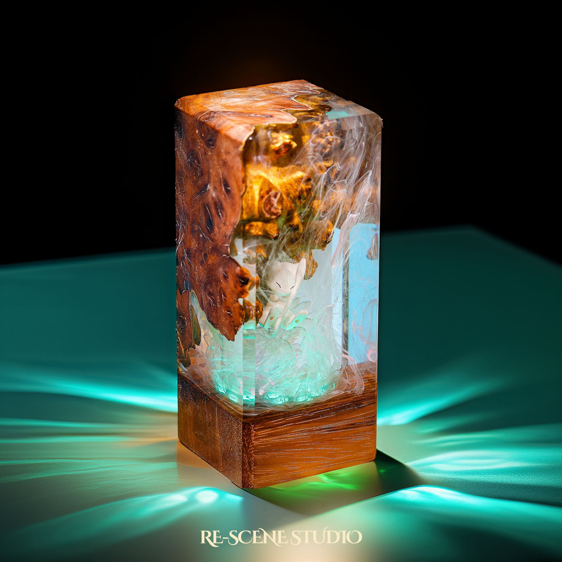 Mew Resin Epoxy Lamp Multicolor / Size XL: 16 x 7 x 7 (cm) – Handmade Epoxy Resin Lamp by Rescene Studio | Rescene Studio