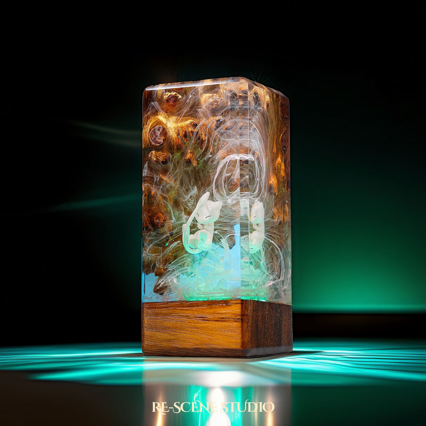 Mew Resin Epoxy Lamp Multicolor / Size XL: 16 x 7 x 7 (cm) – Handmade Resin Lamp by Rescene Studio | Rescene Studio