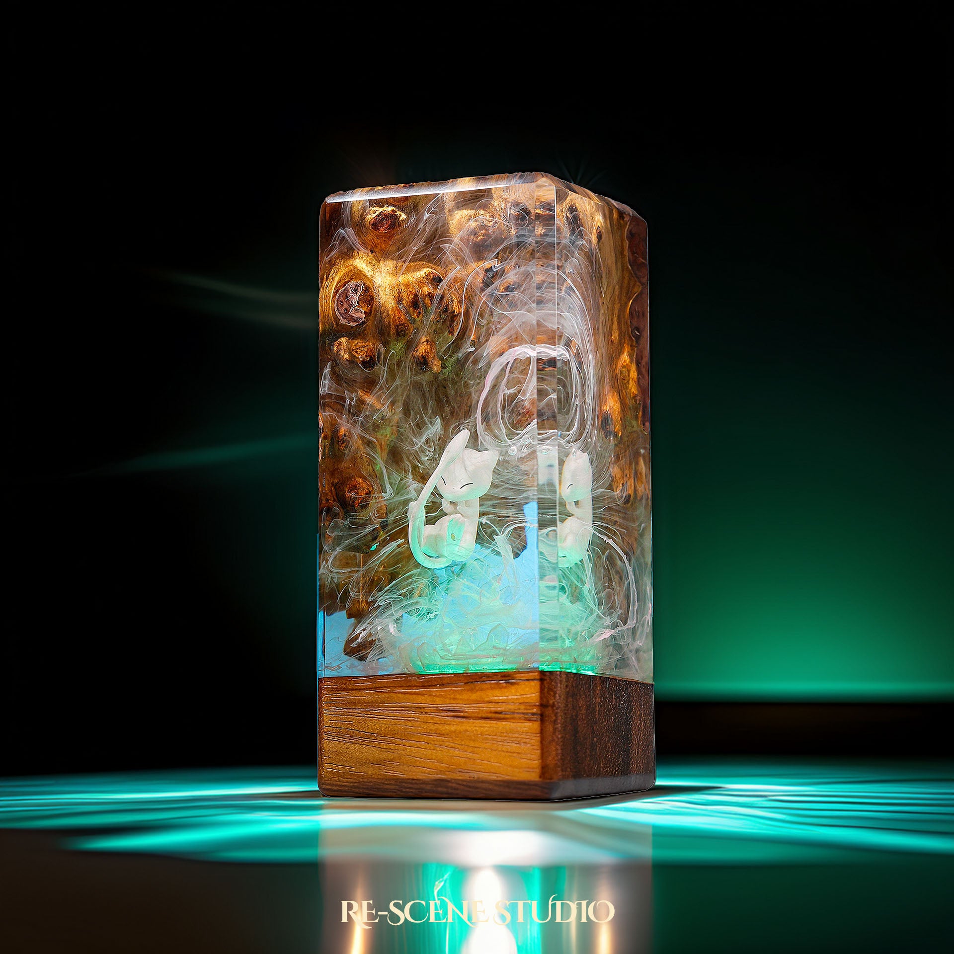 Mew Resin Epoxy Lamp Multicolor / Size XL: 16 x 7 x 7 (cm) – Handmade Epoxy Resin Lamp by Rescene Studio | Rescene Studio