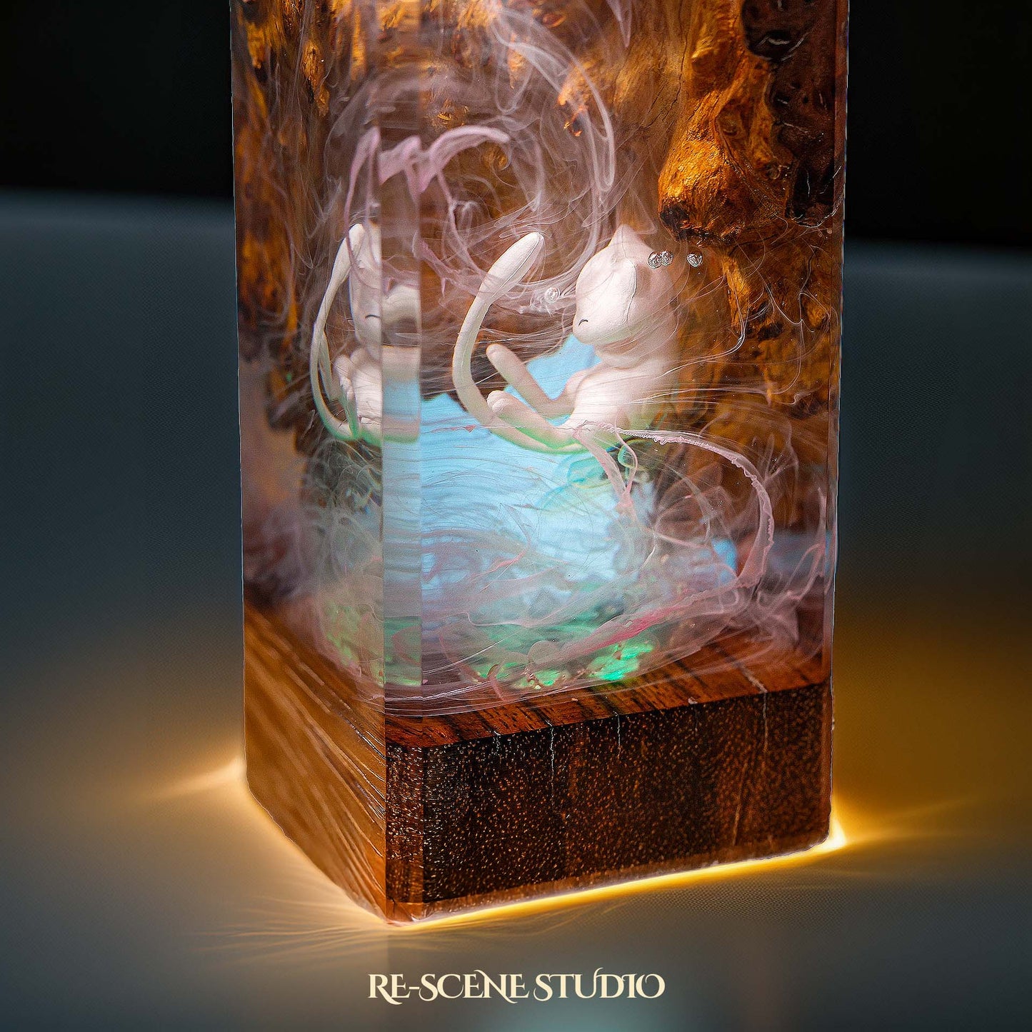 Mew Resin Epoxy Lamp Multicolor / Size XL: 16 x 7 x 7 (cm) – Handmade Resin Lamp by Rescene Studio | Rescene Studio