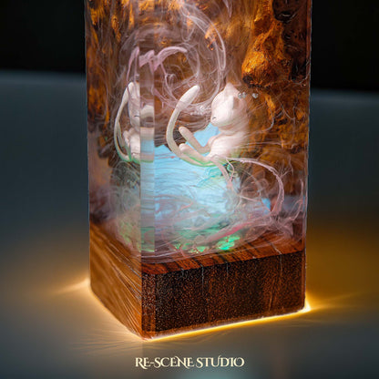 Mew Resin Epoxy Lamp Multicolor / Size XL: 16 x 7 x 7 (cm) – Handmade Resin Lamp by Rescene Studio | Rescene Studio