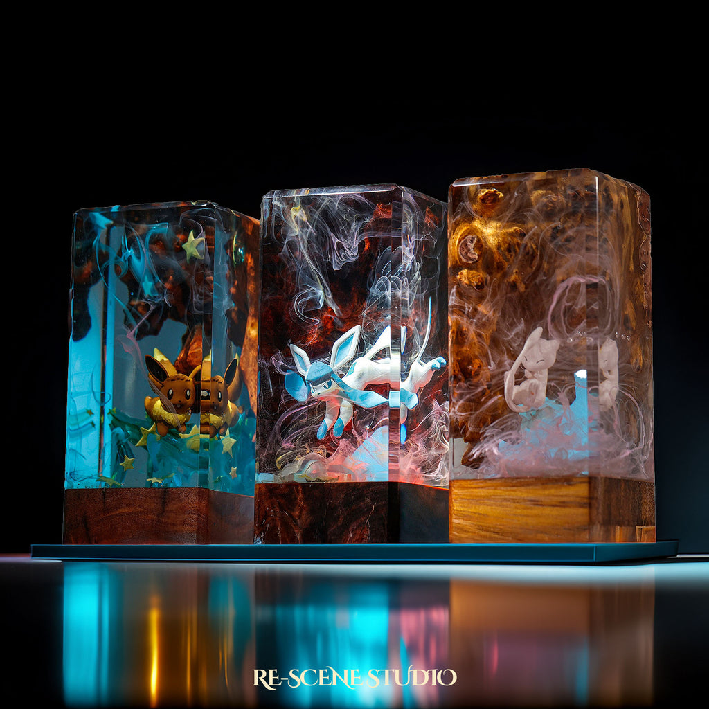 Mew Resin Epoxy Lamp Multicolor / Size XL: 16 x 7 x 7 (cm) – Handmade Epoxy Resin Lamp by Rescene Studio | Rescene Studio