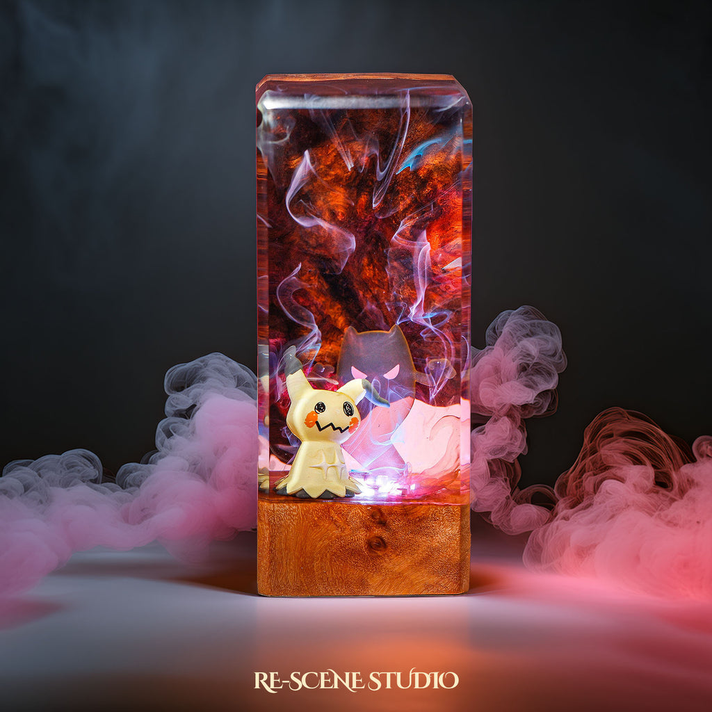 Mimikyu Resin Epoxy Lamp Multicolor / Size XL: 16 x 7 x 7 (cm) – Handmade Epoxy Resin Lamp by Rescene Studio | Rescene Studio