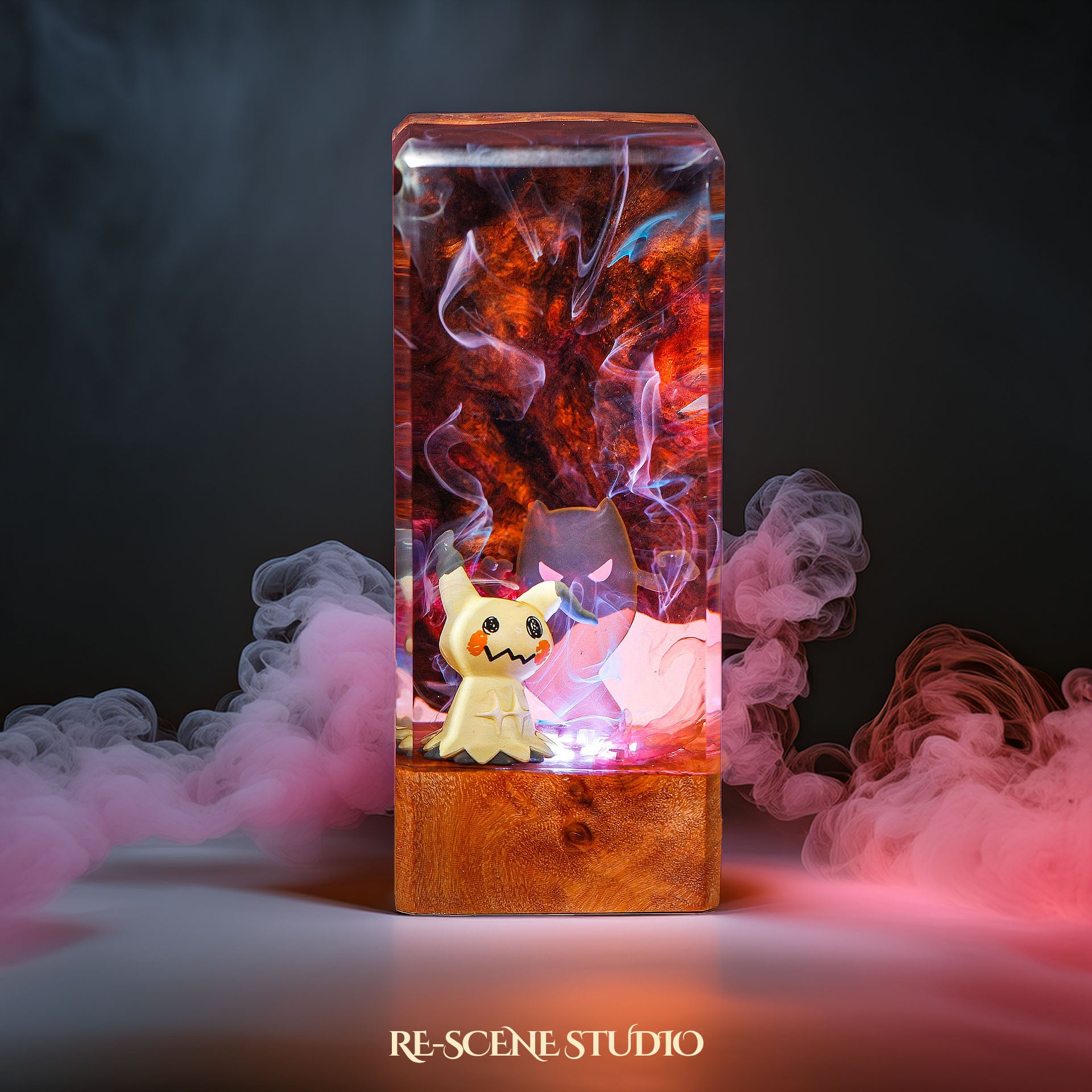 Mimikyu Resin Epoxy Lamp Multicolor / Size XL: 16 x 7 x 7 (cm) – Handmade Epoxy Resin Lamp by Rescene Studio | Rescene Studio