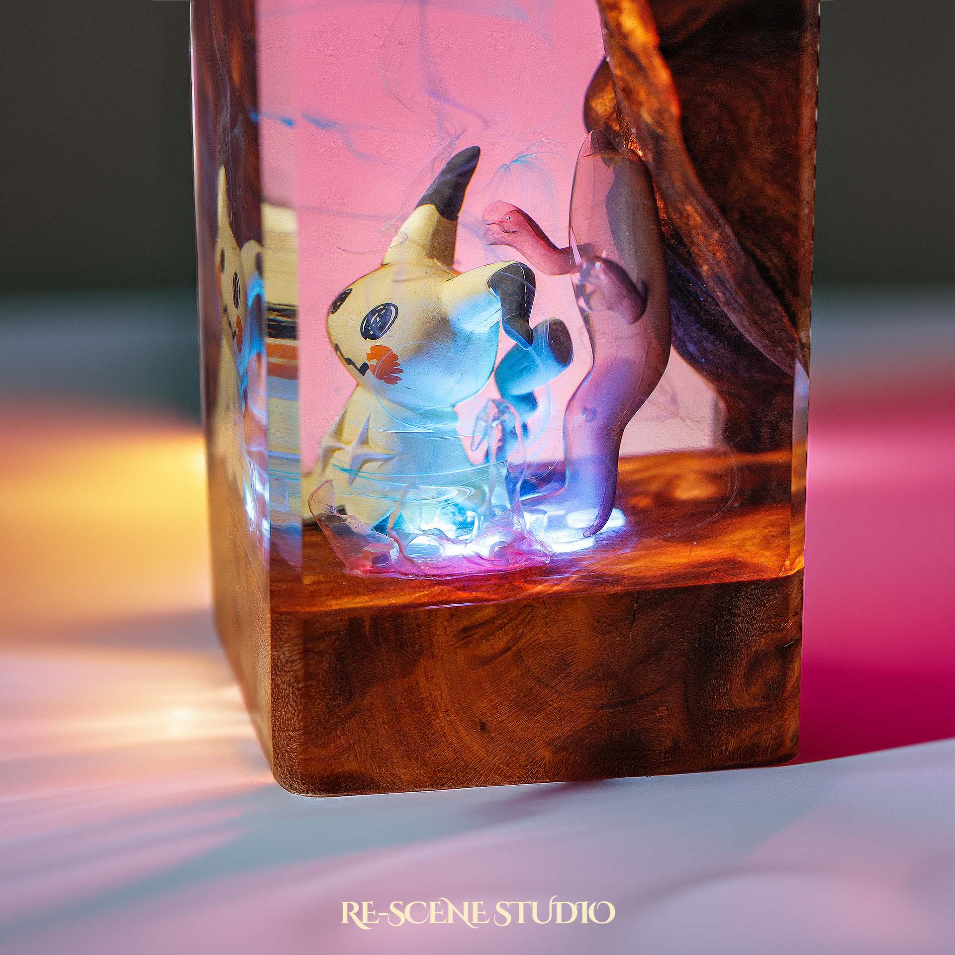 Mimikyu Resin Epoxy Lamp Multicolor / Size XL: 16 x 7 x 7 (cm) – Handmade Epoxy Resin Lamp by Rescene Studio | Rescene Studio