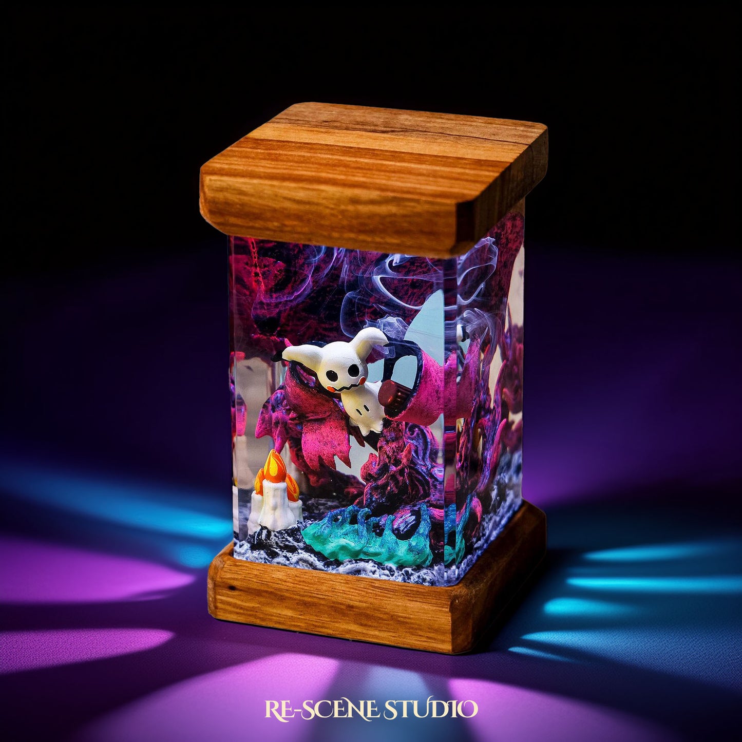 Mimikyu Resin Epoxy Lamp Multicolor / Size M: 6 x 6 x 12 (cm) – Handmade Resin Lamp by Rescene Studio | Rescene Studio