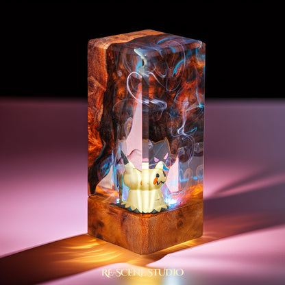 Mimikyu Resin Epoxy Lamp Multicolor / Size XL: 16 x 7 x 7 (cm) – Handmade Resin Lamp by Rescene Studio | Rescene Studio