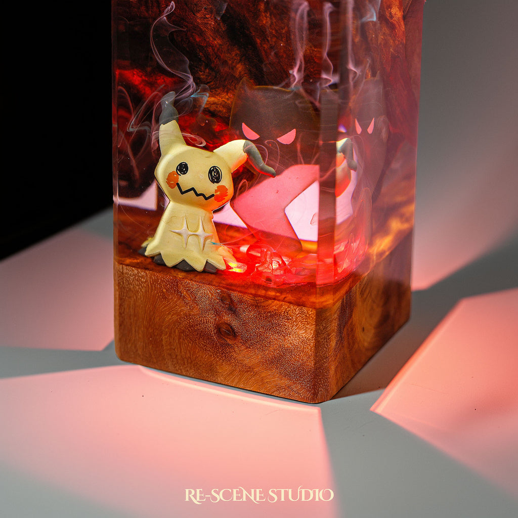 Mimikyu Resin Epoxy Lamp Multicolor / Size XL: 16 x 7 x 7 (cm) – Handmade Epoxy Resin Lamp by Rescene Studio | Rescene Studio