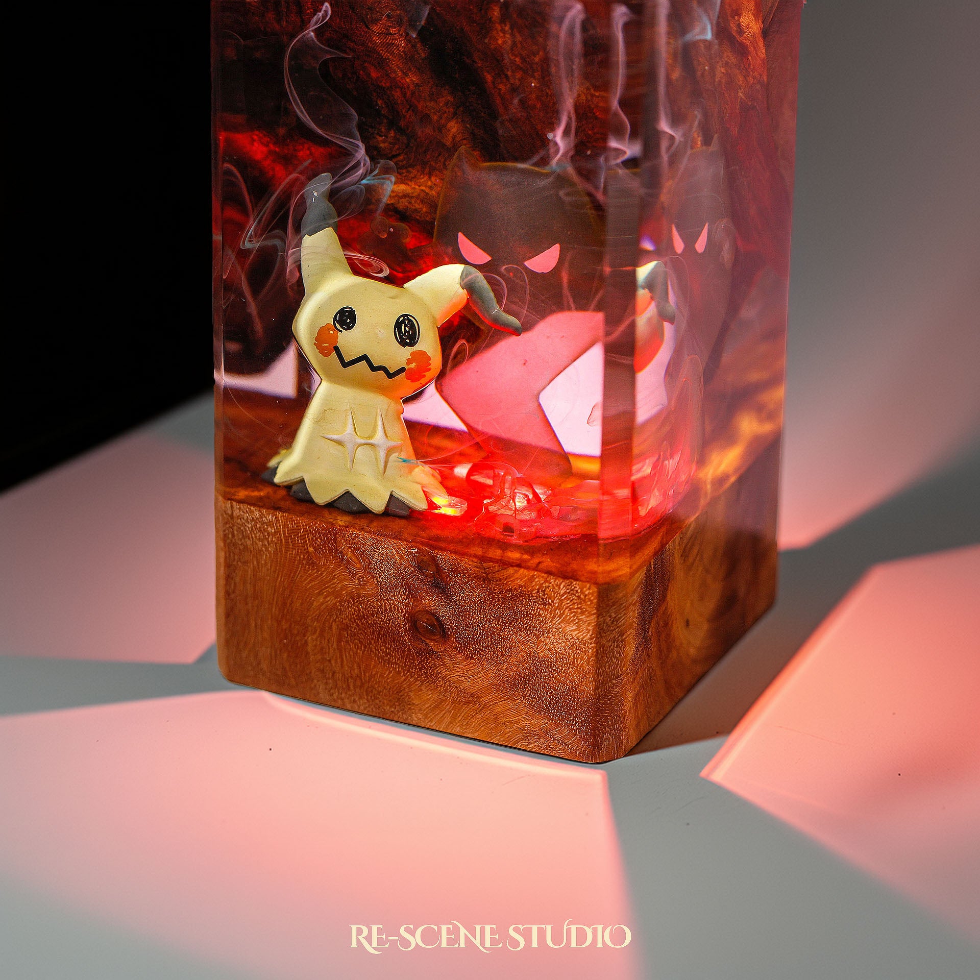Mimikyu Resin Epoxy Lamp Multicolor / Size XL: 16 x 7 x 7 (cm) – Handmade Epoxy Resin Lamp by Rescene Studio | Rescene Studio