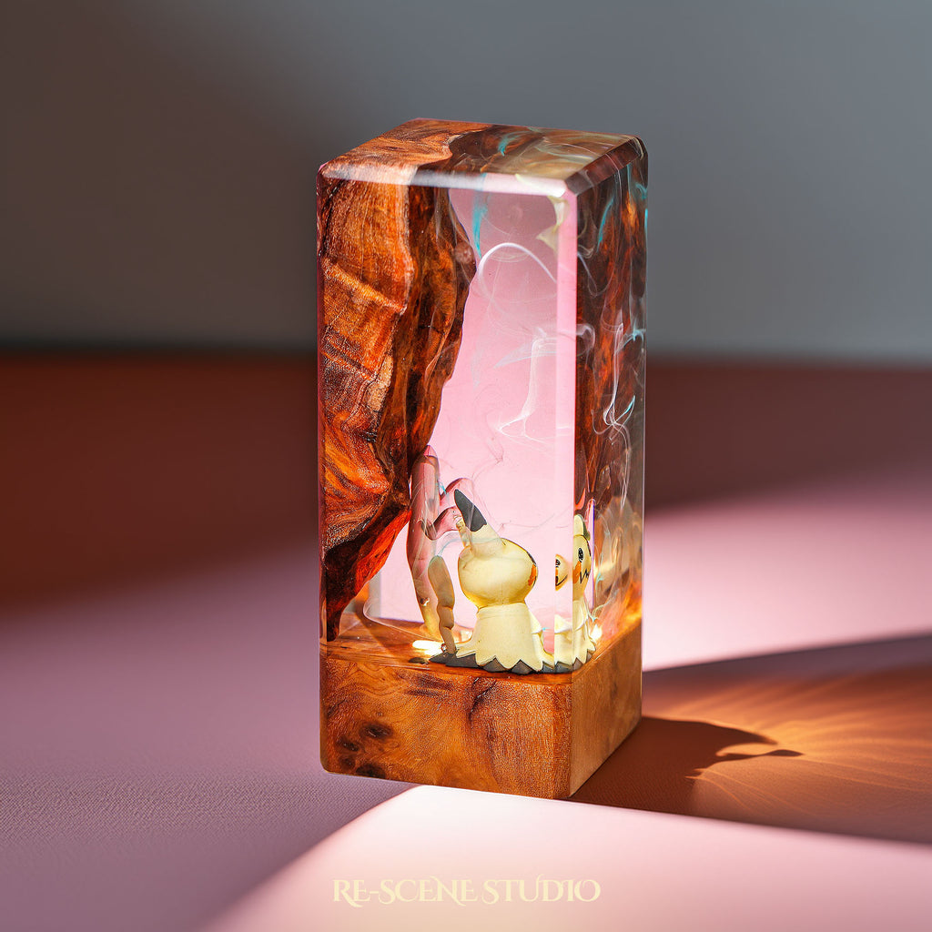 Mimikyu Resin Epoxy Lamp Multicolor / Size XL: 16 x 7 x 7 (cm) – Handmade Epoxy Resin Lamp by Rescene Studio | Rescene Studio