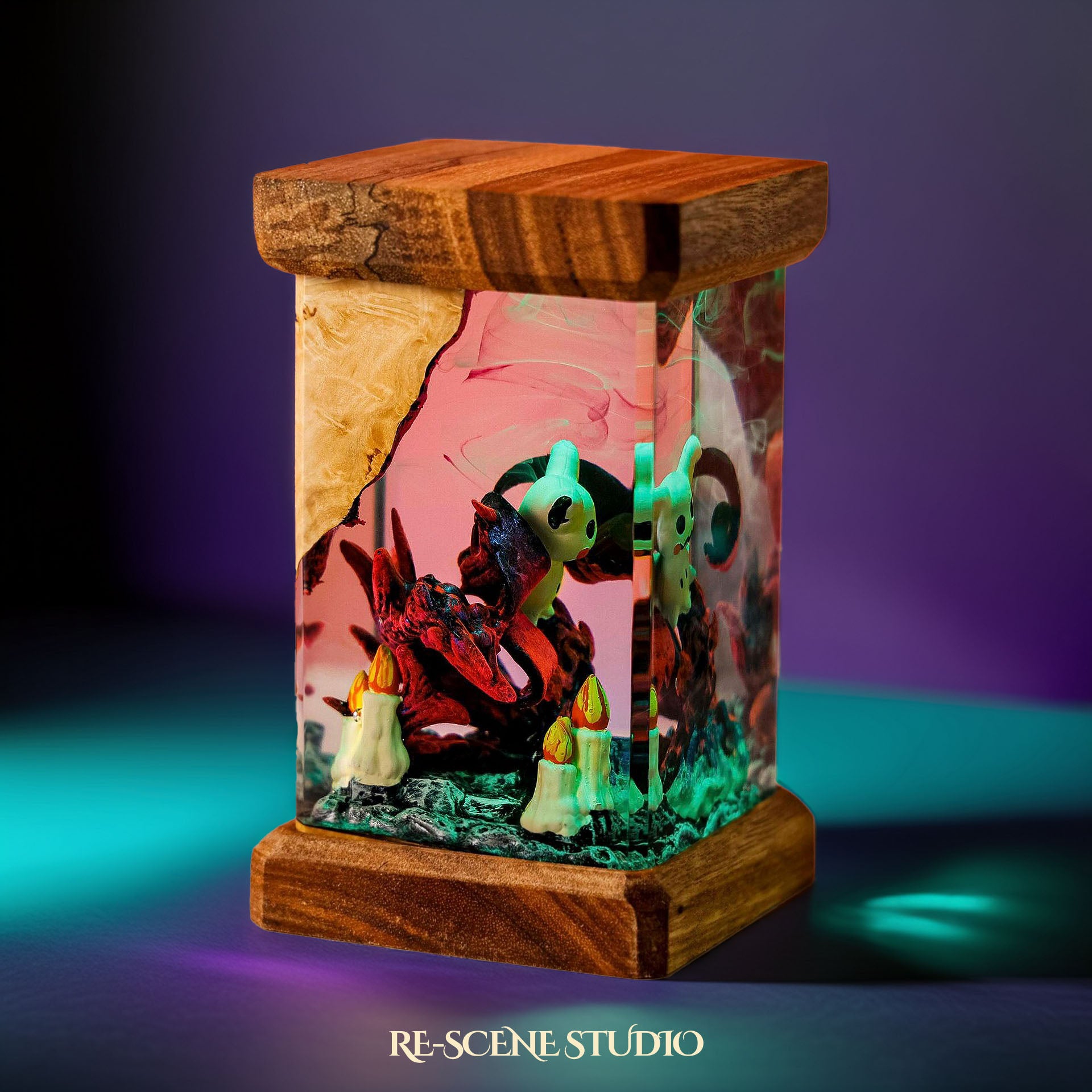Mimikyu Resin Epoxy Lamp Multicolor / Size M: 6 x 6 x 12 (cm) – Handmade Epoxy Resin Lamp by Rescene Studio | Rescene Studio