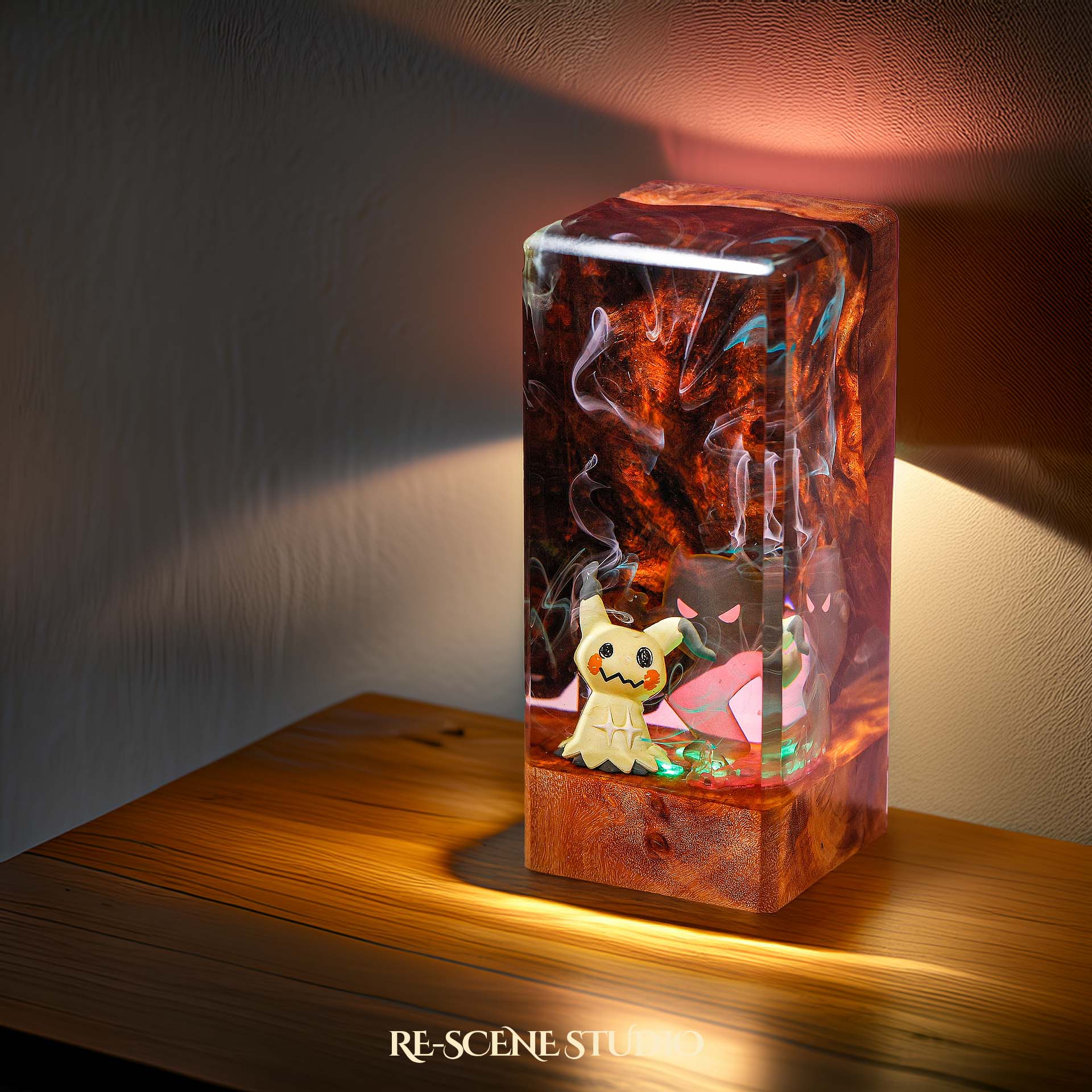 Mimikyu Resin Epoxy Lamp Multicolor / Size XL: 16 x 7 x 7 (cm) – Handmade Epoxy Resin Lamp by Rescene Studio | Rescene Studio