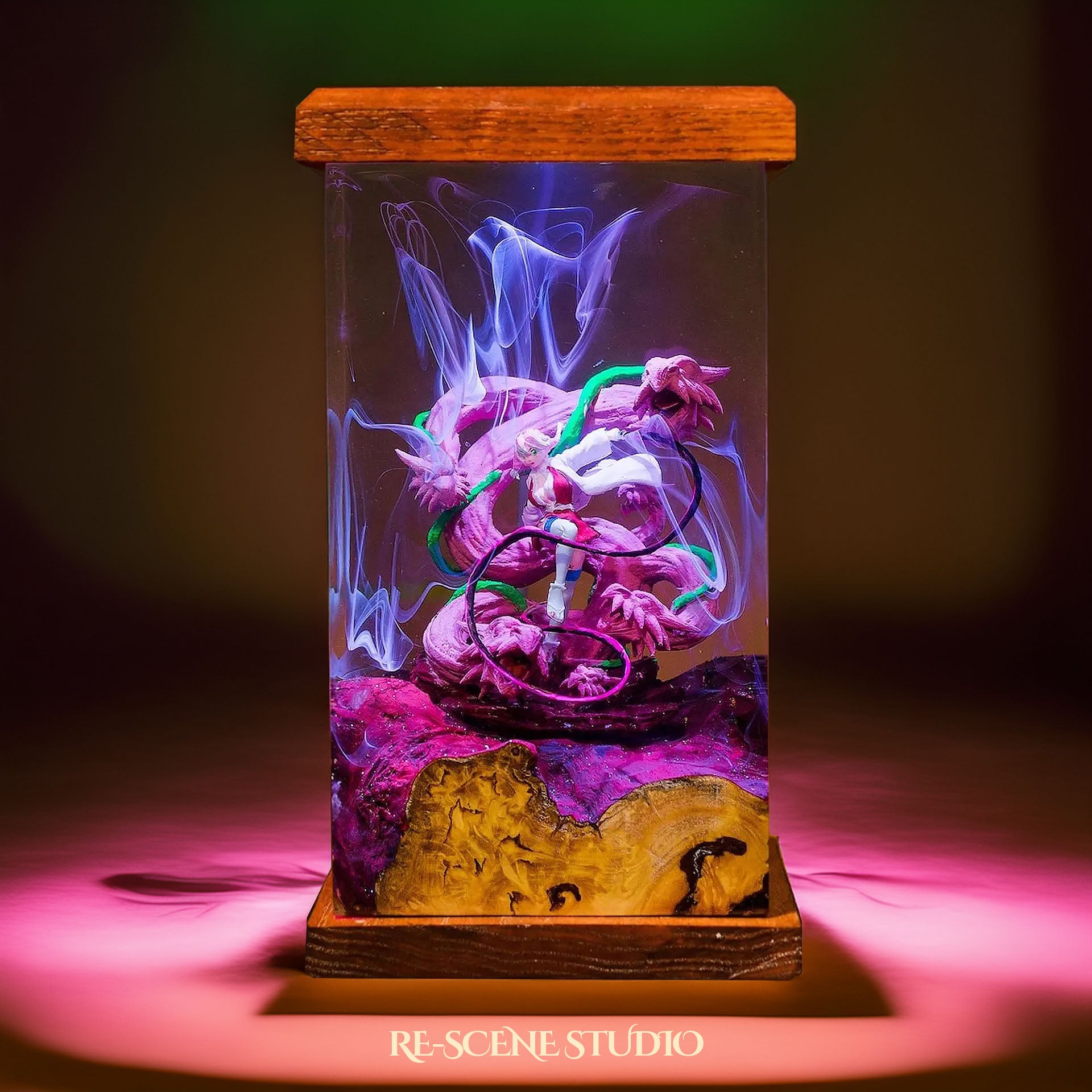 Mitsuri Resin Lamp - Demon Slayer Multicolor / Size M: 6 x 6 x 12 (cm) – Handmade Epoxy Resin Lamp by Rescene Studio | Rescene Studio