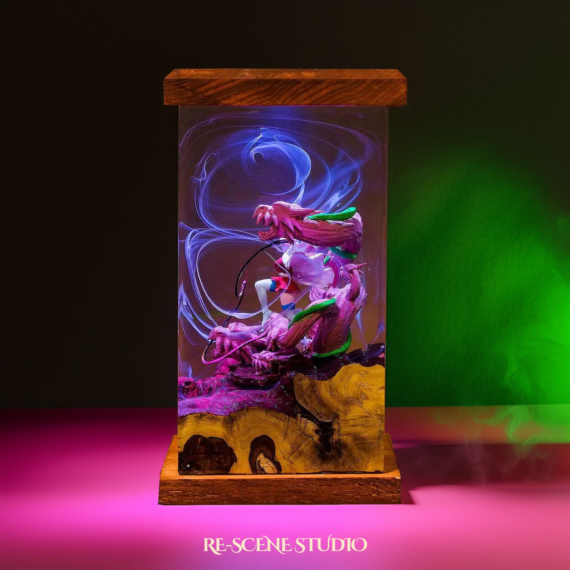 Mitsuri Resin Lamp - Demon Slayer Multicolor / Size M: 6 x 6 x 12 (cm) – Handmade Epoxy Resin Lamp by Rescene Studio | Rescene Studio