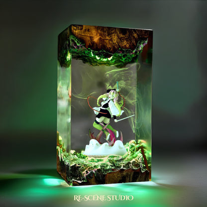 Mitsuri Resin Lamp 02 – Demon Slayer Multicolor / Size M: 7 x 13 x 7 (cm) – Handmade Resin Lamp by Rescene Studio | Rescene Studio