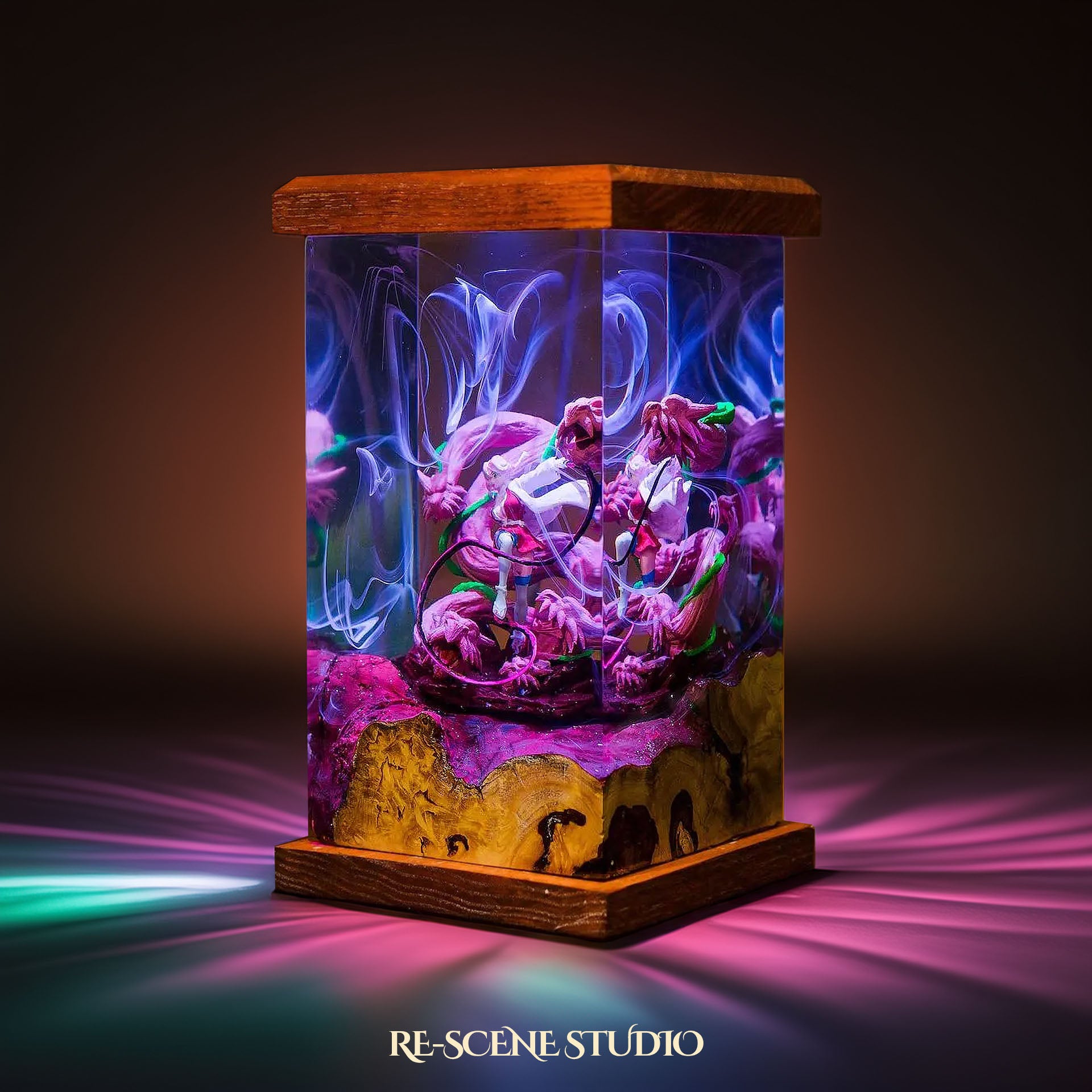 Mitsuri Resin Lamp - Demon Slayer Multicolor / Size M: 6 x 6 x 12 (cm) – Handmade Epoxy Resin Lamp by Rescene Studio | Rescene Studio