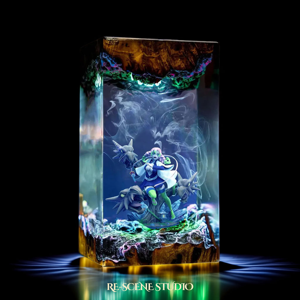 Mitsuri Resin Lamp 2 - Demon Slayer Multicolor / Size M – Handmade Epoxy Resin Lamp by Rescene Studio | Rescene Studio