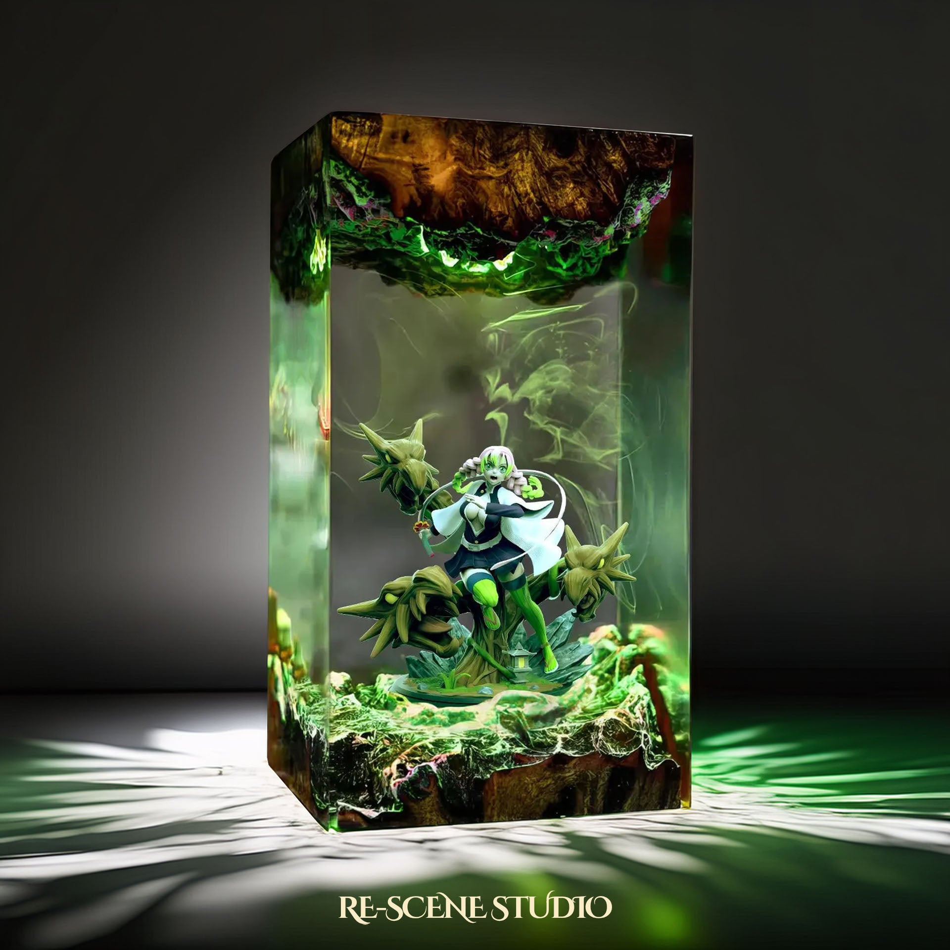 Mitsuri Resin Lamp 2 - Demon Slayer Multicolor / Size M – Handmade Epoxy Resin Lamp by Rescene Studio | Rescene Studio