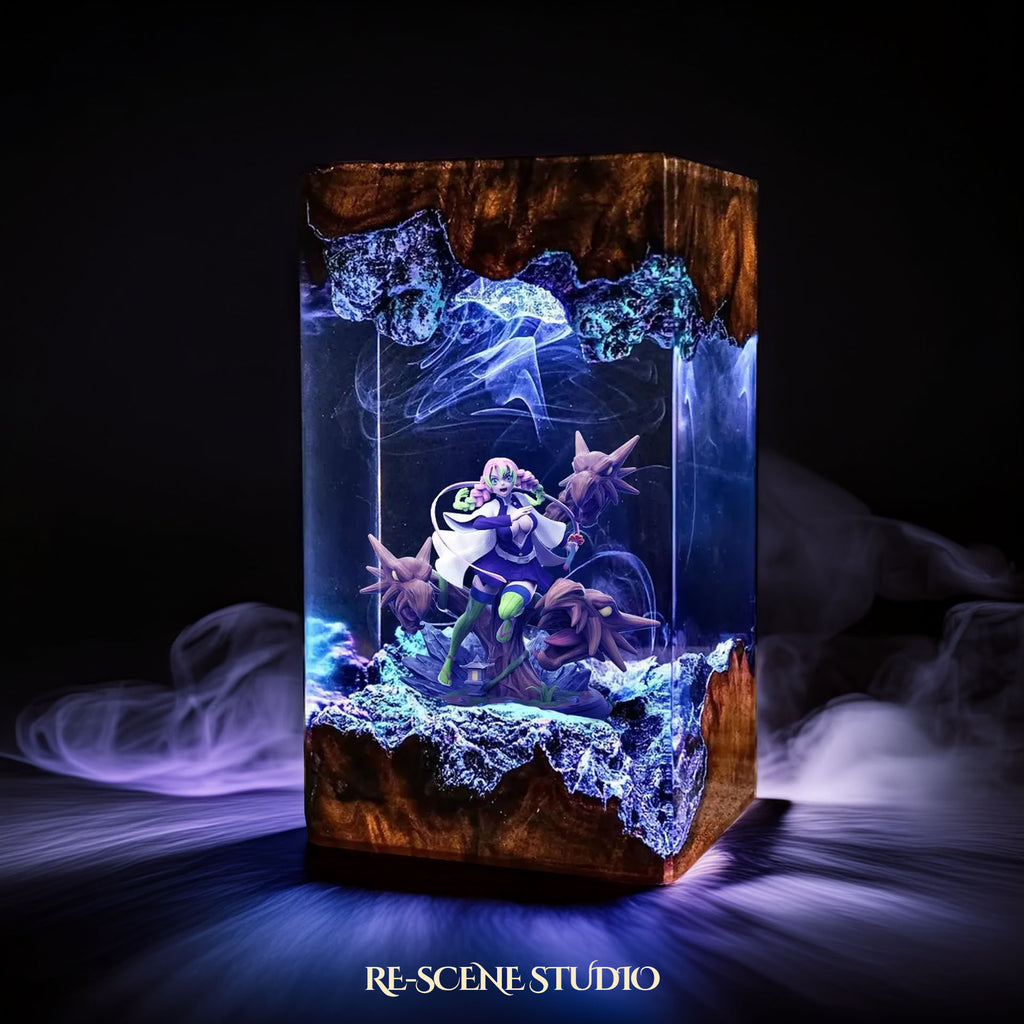 Mitsuri Resin Lamp 2 - Demon Slayer Multicolor / Size M – Handmade Epoxy Resin Lamp by Rescene Studio | Rescene Studio