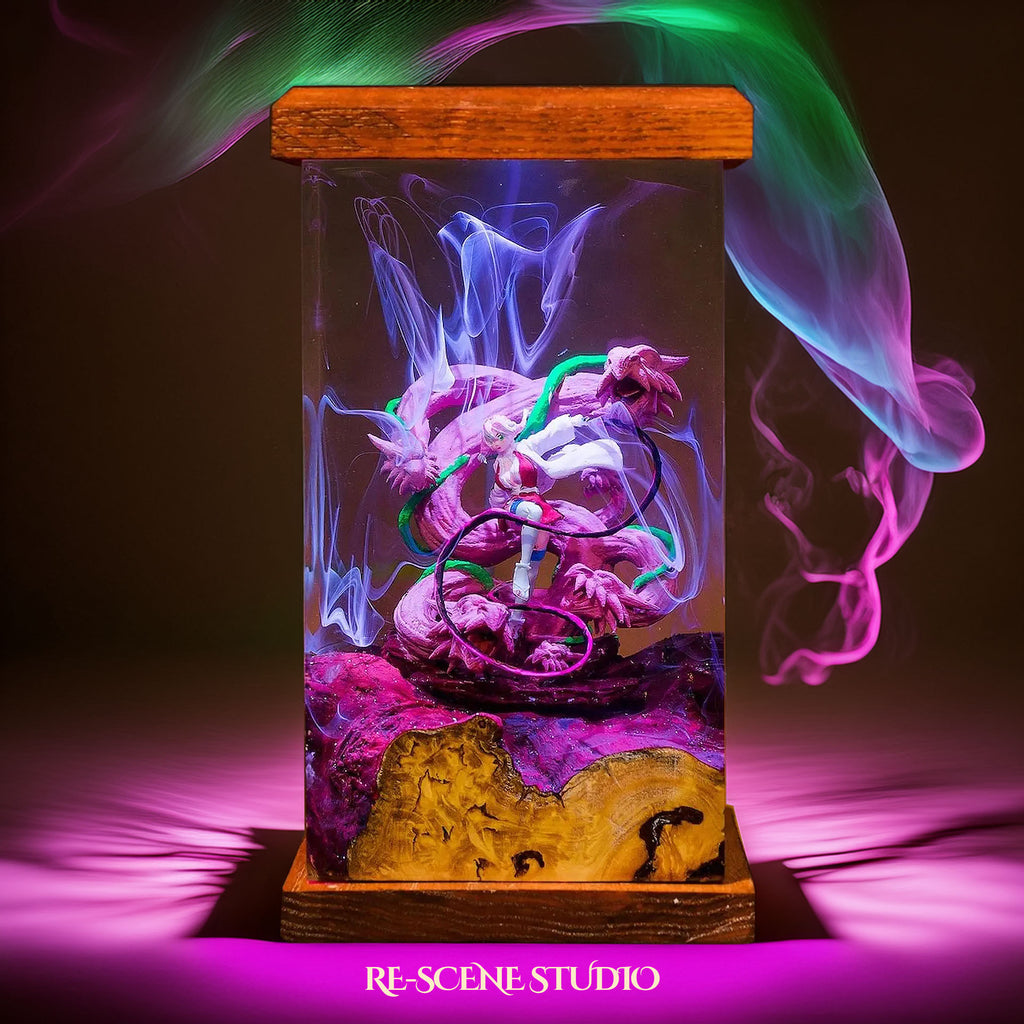 Mitsuri Resin Lamp - Demon Slayer Multicolor / Size M: 6 x 6 x 12 (cm) – Handmade Epoxy Resin Lamp by Rescene Studio | Rescene Studio