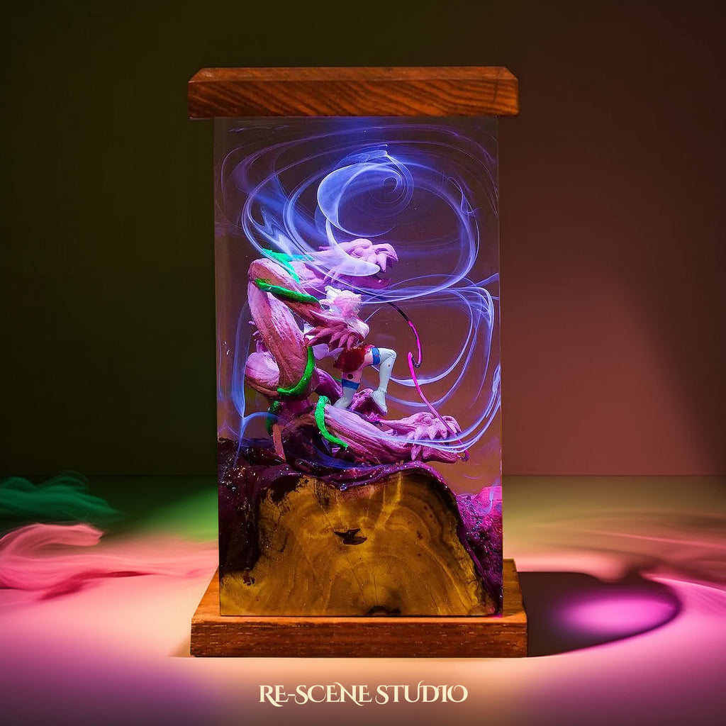 Mitsuri Resin Lamp - Demon Slayer Multicolor / Size M: 6 x 6 x 12 (cm) – Handmade Epoxy Resin Lamp by Rescene Studio | Rescene Studio