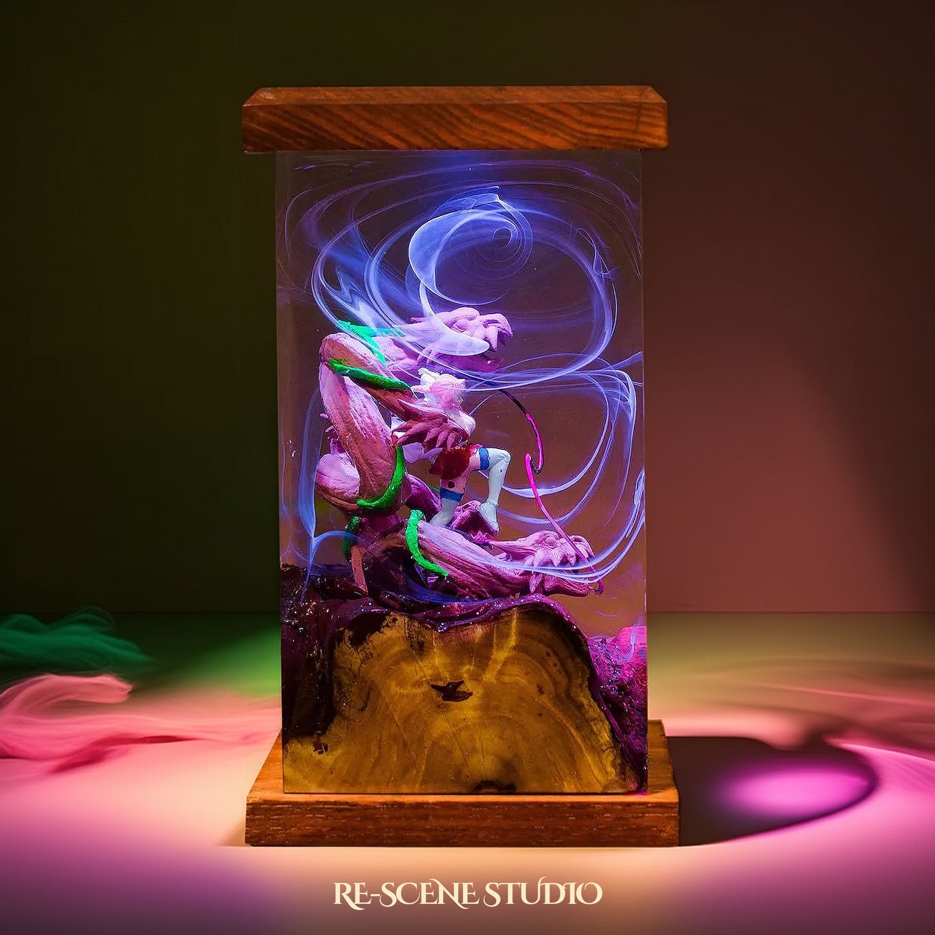 Mitsuri Resin Lamp - Demon Slayer Multicolor / Size M: 6 x 6 x 12 (cm) – Handmade Epoxy Resin Lamp by Rescene Studio | Rescene Studio