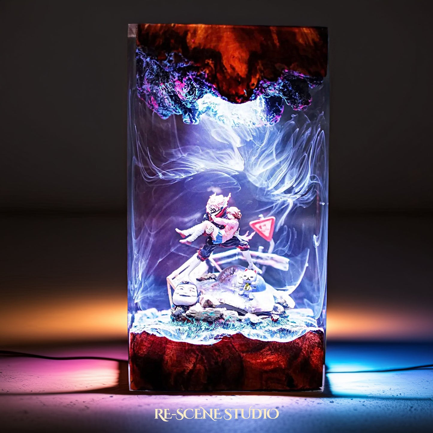 Momo & Okarun Resin Lamp - Dandadan