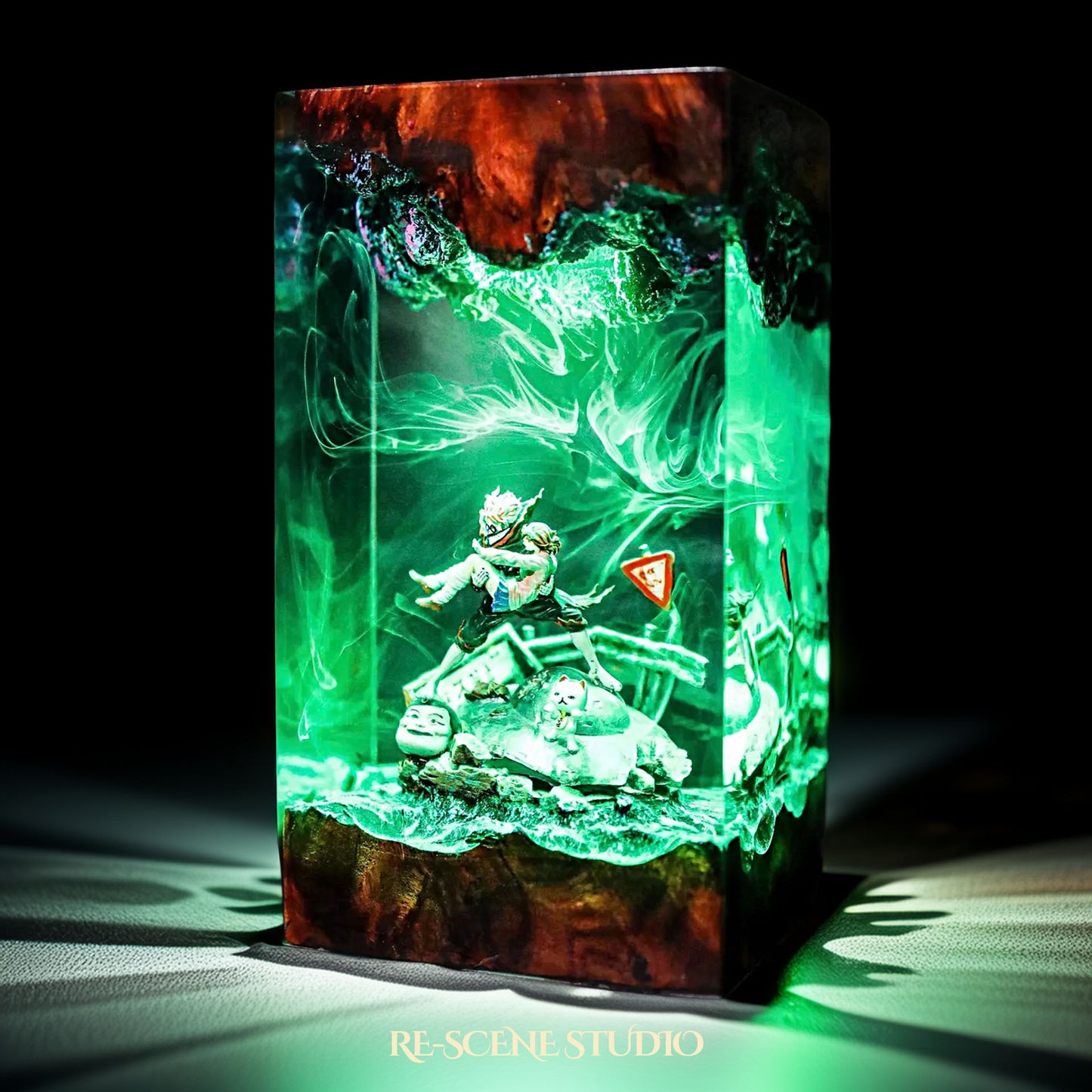 Momo & Okarun Resin Lamp - Dandadan