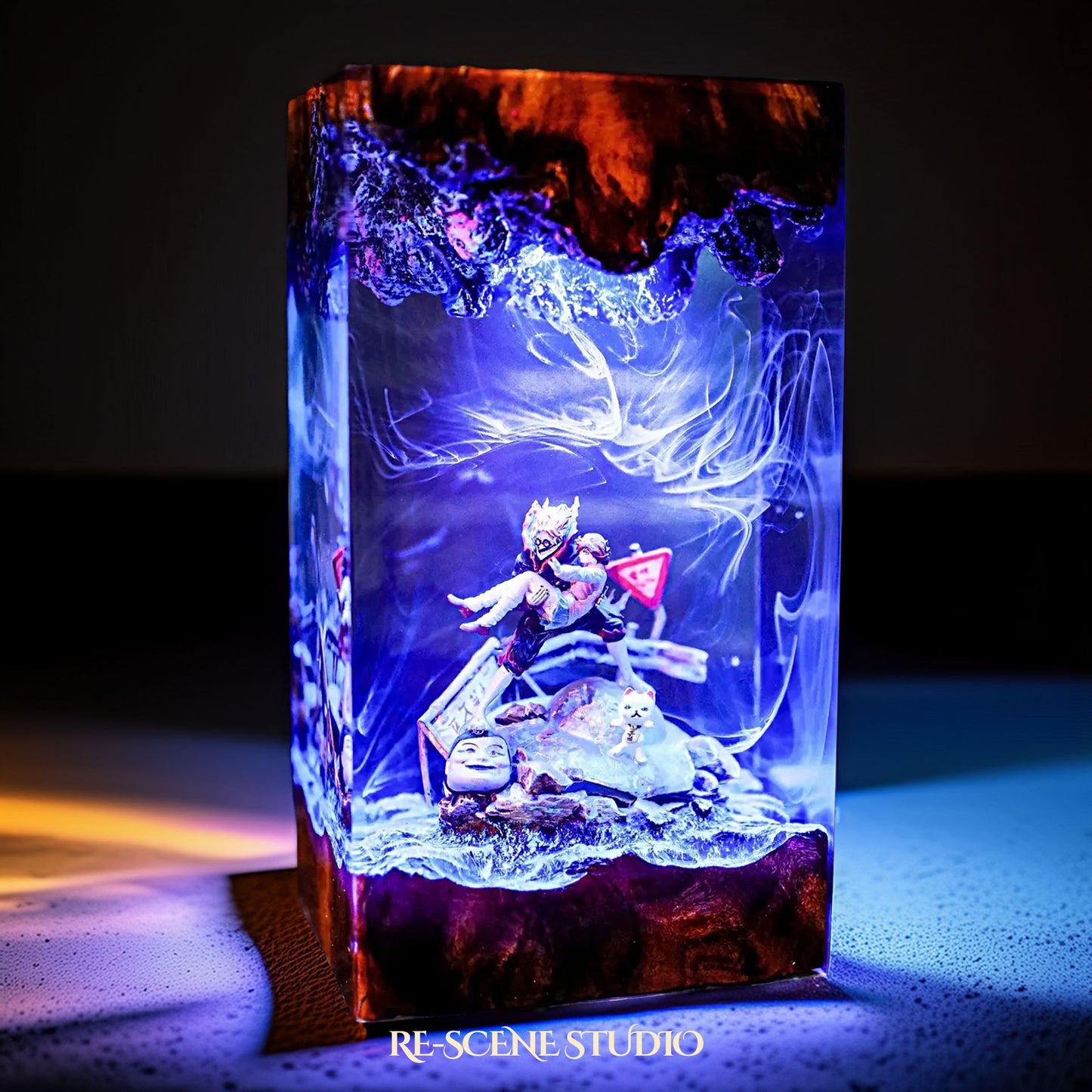 Momo & Okarun Resin Lamp - Dandadan